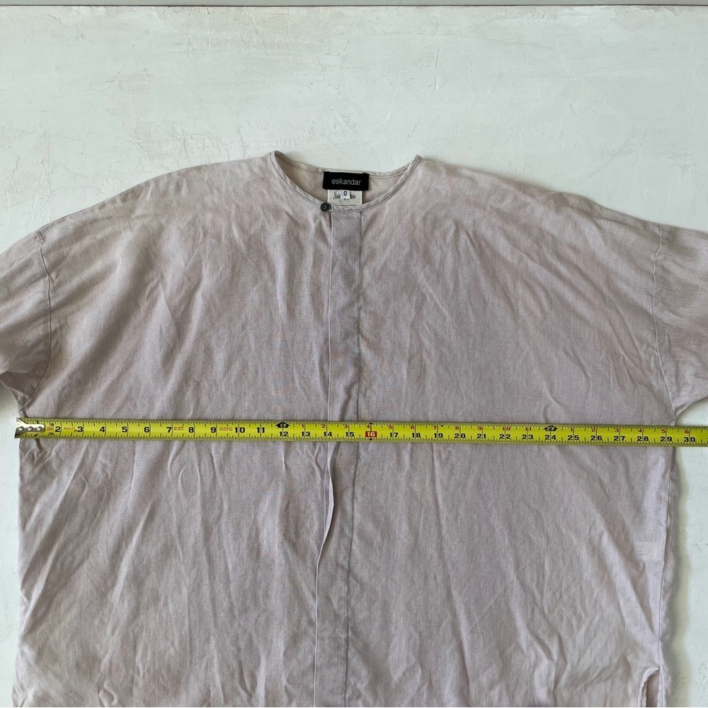 Eskandar Oversized Linen Dusty Pink Hidden Buttons Tunic Dress Size 0 - Picture 11 of 12
